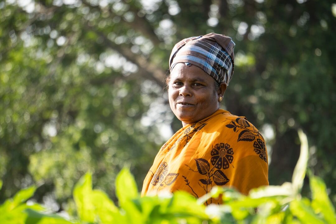 Portrait of a Lithuanian woman gardening expert in her fifties